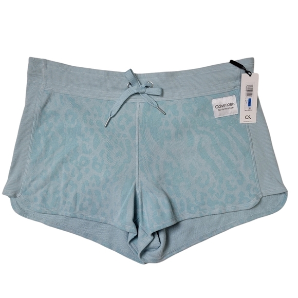 Calvin Klein Pants - Calvin Klein Performance Blue Leopard Zebra Animal Print Soft Lounge Shorts XL
